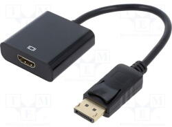 Spacer CABLU video SPACER, adaptor DisplayPort (T) la HDMI (M), FullHD (1980+1080) la 60Hz, 0.10m, negru, "SPVC-DPm-HDMIf-0.1m" timbru verde 0.08 lei) (SPVC-DPm-HDMIf-0.1m)