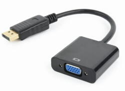 Spacer Adaptor video Spacer DisplayPort (T) la VGA (M), 10cm, rezolutie maxima Full HD (1920 x 1080) la 60Hz, negru, "SPVC-DPm-VGAf-FHD60-0.1" (timbru verde 0.08 lei) (SPVC-DPm-VGAf-FHD60-0.1)