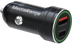 MediaRange 1xUSB A + 1xUSB-C PD3.0 QC 3.0 20W Negru (MRMA120) - vexio