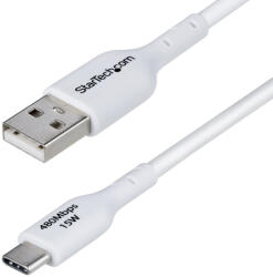 StarTech 2m Usb-a To Usb-c Cable White Charger Cord Usb 2.0 Data Transf (usb2ac2mncwhe)
