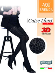 Calze D'oro Brenda 40 DEN fekete mintás microfiber harisnyanadrág
