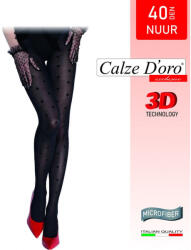 Calze D'oro Nuur 40 DEN mintás fekete microfiber harisnyanadrág