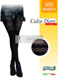 Calze D'oro Bonita 40 DEN fekete mintás microfiber harisnyanadrág