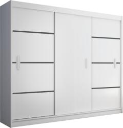  Dulap cu uşi glisante, alb/negru, merina 250 (UE-0000147812) Garderoba