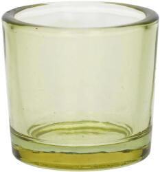 DUIF Suport pentru lumânare tip pastilă Espen 6, 5 × 6 cm galben transparent