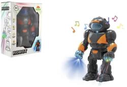 Teddies 22 cm-es, elemmel működő, járkáló műanyag robot, fénnyel és hanggal (UN48991)