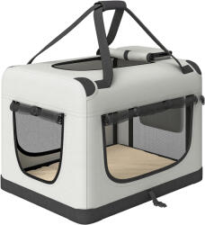 PawHut Geantă de Transport Pliabilă pentru Câini de Talie Mică, cu Bol, din Țesătură Oxford, Gri Deschis | Aosom Romania (D00-262V00LG)