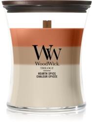 WoodWick Trilogy Hearth Spice lumânare parfumată cu fitil din lemn 275 g