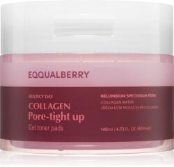 EQQUALBERRY Collagen Pore-Tight Up Gel Toner Pads tonizáló párnák a pórusok összehúzására 60 db