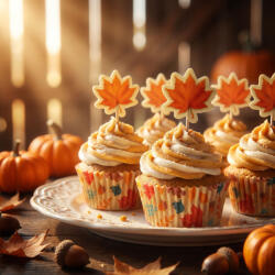  Muffin papír szett - pálcikákkal - 24 + 24 db (59048A)