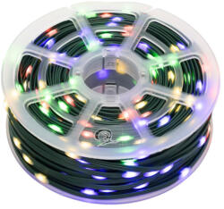 Somogyi Elektronic LED508DM DOT LED-es fényfüzér, 50 méter, 500db színes DOT LED, 8 program, időzítő, IP44, hálózati tápellátás, kül- és beltéri kivitel (LED508DM) - tipparuhaz