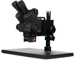  QIANLI 6558 6.5X-58X Gorilla trinokuláris mikroszkóp készlet (0.5X CTV adapterrel, emelőállvánnyal, talppal, pozicionáló fénnyel, UV lámpával, 0.7X előtétlencsével)
