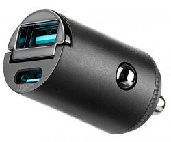 JOYROOM Autós töltő Joyroom JR-CCN18, 65W, 1 x USB-A - 1 x USB-C, fekete