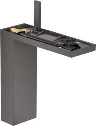 Hansgrohe MYEDITION 230 magasított mosdócsaptelep fedőlap nélkül, klik-klak leeresztővel, szálcsiszolt fekete króm 47022340 (47022340)
