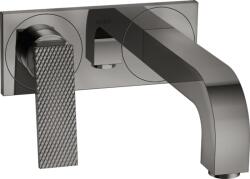 Hansgrohe Citterio mosdócsaptelep rombusz mintás kezelőkarral falsík alá, 220 mm kifolyóval, polírozott fekete króm 39171330 (39171330)