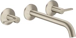 Hansgrohe One Falsík alatti mosdócsaptelep, leeresztővel, 3 nyílásos beépítés, EcoSmart, szálcsiszolt nikkel 48160820 (48160820)