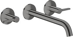 Hansgrohe One Falsík alatti mosdócsaptelep, leeresztővel, 3 nyílásos beépítés, EcoSmart, polírozott fekete króm 48160330 (48160330)