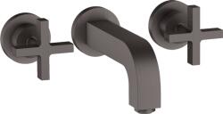 Hansgrohe Citterio 3-lyukú keresztfogantyús mosdócsaptelep színkészlet, szálcsiszolt fekete króm 39313340 (39313340)