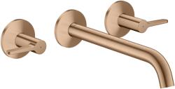 Hansgrohe One Falsík alatti mosdócsaptelep, leeresztővel, 3 nyílásos beépítés, EcoSmart, szálcsiszolt vörösarany 48160310 (48160310)