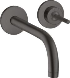 Hansgrohe Uno2 mosdócsaptelep takarórozettákkal, szálcsiszolt fekete króm 38113340 (38113340)
