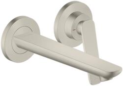 Hansgrohe Citterio C, Cubic Cut kialakítás, Falsík alatti mosdócsaptelep, leeresztővel, 2 nyílásos beépítés, EcoSmart, rozsdamentes acél hatás 49111800 (49111800)