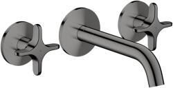 Hansgrohe One Falsík alatti mosdócsaptelep, leeresztővel, 3 nyílásos beépítés, EcoSmart, polírozott fekete króm 48130330 (48130330)