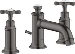 Hansgrohe Montreux 3-lyukú mosdócsaptelep 30, automata lefolyó-garnitúrával 16536 340 (, szálcsiszolt fekete króm 16536340) (16536340)