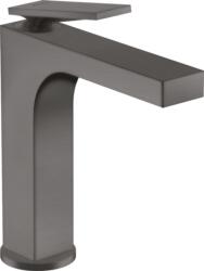 Hansgrohe Citterio 160 egykaros szögletes mosdócsaptelep, nem zárható lefolyóval, szálcsiszolt fekete króm 39024340 (39024340)