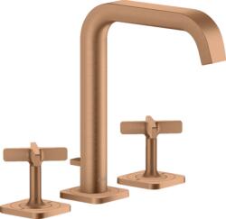 Hansgrohe Citterio E 3-lyukú mosdócsaptelep takarórozettával, szálcsiszolt bronz 36108140 (36108140)