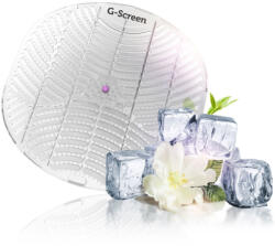 Green Clean G-Screen Ice Cool - jeges frissesség illatosított piszoár rács, fröccsenésgátló rácsos szerkezet, színes célzó golyó, D=178mm, színtelen test, 30 napos (G-SCREEN-ICE)