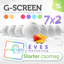Green Clean G-Screen szivárvány BOX kezdő csomag - 14db G-Screen piszoár rács, 7 külön illat, 2db/illat, 1 éves mennyiség (G-SCREEN-SZIV)