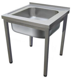 Green Clean 500mm 1 medencés nagykonyhai mosogató 400x500x250mm medencével, lábra állítva, r. m. acél (GCK1-050645-NL)
