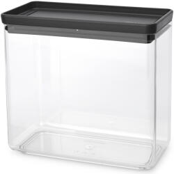 Brabantia tárolóedény 3, 5L, egymásra rakható, légmentes záródás, szögletes, sötétszürke, átlátszó műanyag tartály - 229961 (229961)