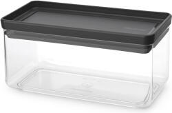 Brabantia tárolóedény 1, 5L, egymásra rakható, légmentes záródás, lapos, szögletes, sötétszürke, átlátszó műanyag tartály - 229923 (229923)