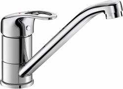 Delabie álló mosogató csap 225mm lengő kifolyóval, lyukas keverőkarral, H=145mm, 9L/p (DEL2210)