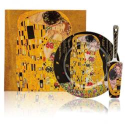 Home Elements Klimt porcelán süteményes / tortatál lapáttal - díszdobozos (IMO-TCO-KLIMT0152-89079)