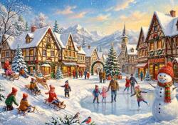 Cherry Pazzi - Puzzle Snowglow Village - 300 piese