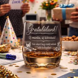 Ajándékbor kft Gravírozott whiskys pohár - Búcsúajándék kollégának (WHI4)