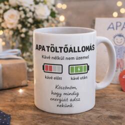 Ajándékbor kft Vicces apás bögre - „Apa töltőállomás felirattal (BOG30)