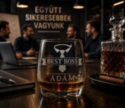 Ajándékbor kft Best Boss whisky pohár (CIK13)