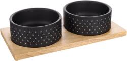Flamingo Duo Dinner Nervo rozsdamentes acél tál kutyáknak Fekete 2x840ml (PFS2172)