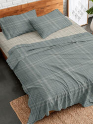 Sunshine Flanel 2066 Module Cearceafuri De Pat Duble Cu Hugger Din Cauciuc 150x200+30cm Gri (4 Bucăți) 152-115-52 (152-115-52)