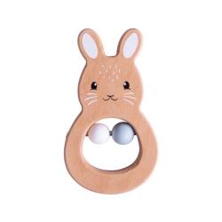Bigjigs Toys Bigjigs Baby fából készült csörgő nyúl (DV01198)