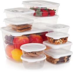 Excellent Houseware Set de recipiente din plastic pentru alimente cu capac, 11 piese