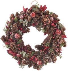 Indecor Coroniță decorativă din conuri Red 40 cm
