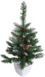 Bauerkraft Pin de Crăciun artificial în ghiveci, cu efect de zăpadă, 60 cm