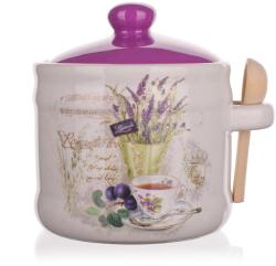 BANQUET Borcan alimentar din ceramică 400 ml LAVENDER cu linguriță din lemn