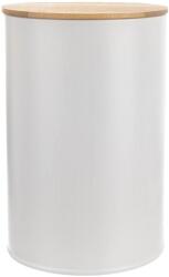 Orion Cutie albă metalică pentru alimente cu capac din bambus Whiteline 800 ml
