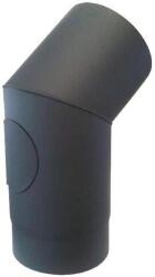 STEEL Processing Cot de fum cu orificiu de curățare 150 mm, 45°, oțel 1, 5 mm, negru