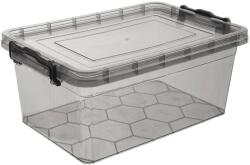 Orion Cutie din plastic pentru alimente cu capac, gri, 14 l